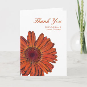Cartão de Agradecimento de Casamento Gerbera