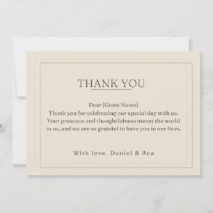 Cartão de Agradecimento de Casamento Gilded Frame