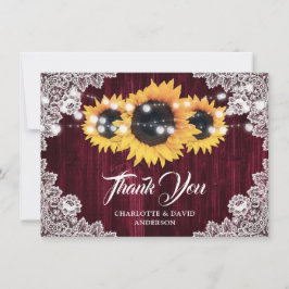 Cartão de Agradecimento de Casamento Girassol Borg