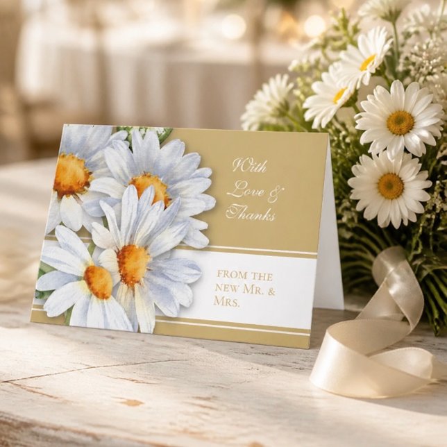 Cartão de Agradecimento de Casamento Happy Daisy (Criador carregado)