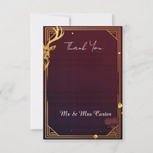 Cartão de Agradecimento de Casamento Highland Stag