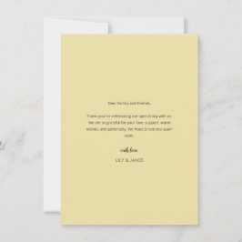 Cartão de Agradecimento de Casamento Ilha Citrino 