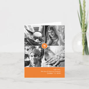 Cartão de Agradecimento de Casamento Indiano 4 Fot