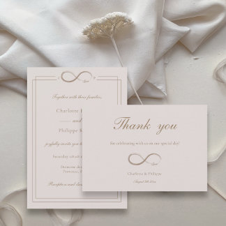 Cartão de Agradecimento de Casamento Infinity Love