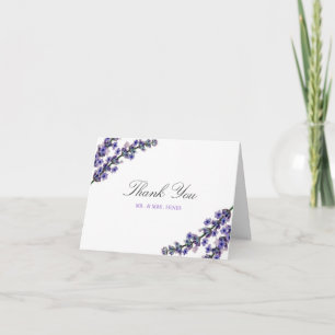Cartão de Agradecimento de Casamento Lavanda Elega