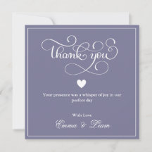 Cartão de Agradecimento de Casamento Lavanda Empoe