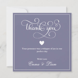 Cartão de Agradecimento de Casamento Lavanda Empoe