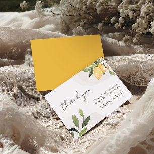 Cartão de Agradecimento de Casamento Lemon Kissed