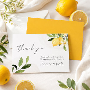 Cartão de Agradecimento de Casamento Lemon Kissed