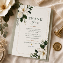 Cartão de Agradecimento de Casamento Magnolia Sout