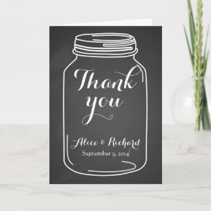Cartão de agradecimento de casamento Mason Jar qua