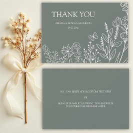 Cartão de agradecimento de casamento Meadow Flower