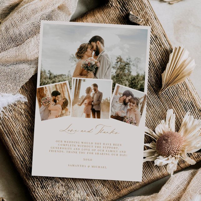 Cartão de Agradecimento de Casamento Minimal Love  (Criador carregado)