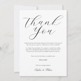 Cartão de Agradecimento de Casamento Minimalista