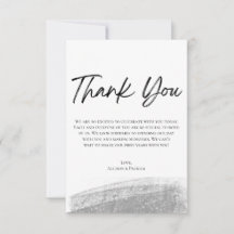 Cartão de Agradecimento de Casamento Minimalista c