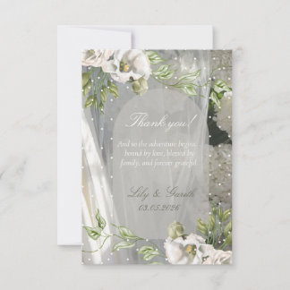 Cartão de Agradecimento de Casamento Minimalista c