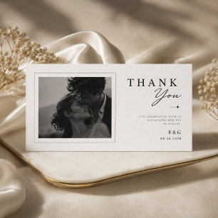 Cartão de agradecimento de casamento minimalista c
