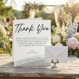 Cartão de Agradecimento de Casamento Minimalista c