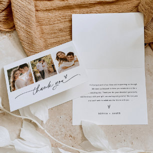 Cartão de Agradecimento de Casamento Minimalista c