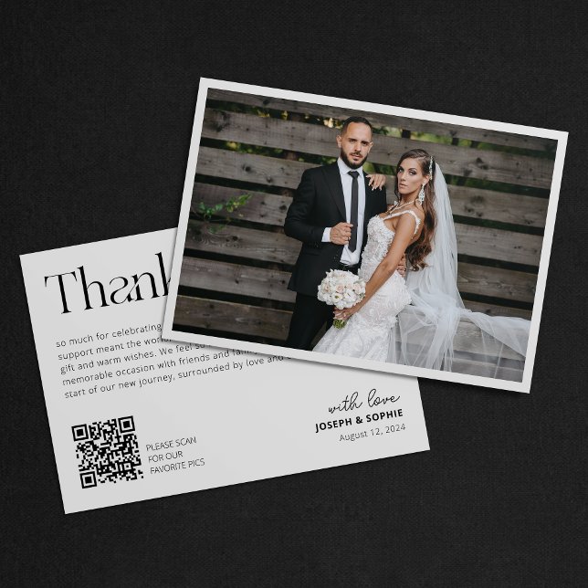 Cartão de Agradecimento de Casamento Minimalista c (Criador carregado)