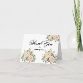Cartão de Agradecimento de Casamento Minimalista d