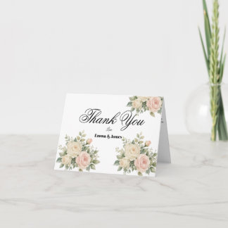 Cartão de Agradecimento de Casamento Minimalista d