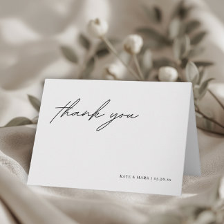 Cartão de Agradecimento de Casamento Minimalista D