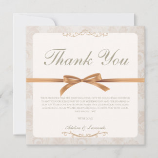Cartão de agradecimento de casamento minimalista e