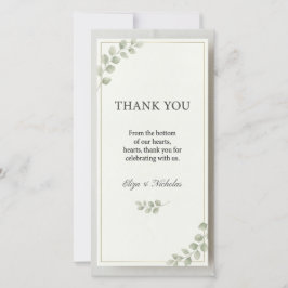Cartão de Agradecimento de Casamento Minimalista E