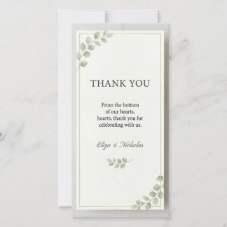 Cartão de Agradecimento de Casamento Minimalista E