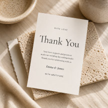 Cartão de Agradecimento de Casamento Minimalista M