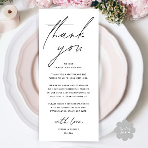 Cartão de Agradecimento de Casamento Minimalista p