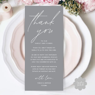 Cartão de Agradecimento de Casamento Minimalista p
