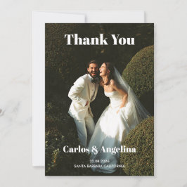 Cartão de Agradecimento de Casamento Moderno