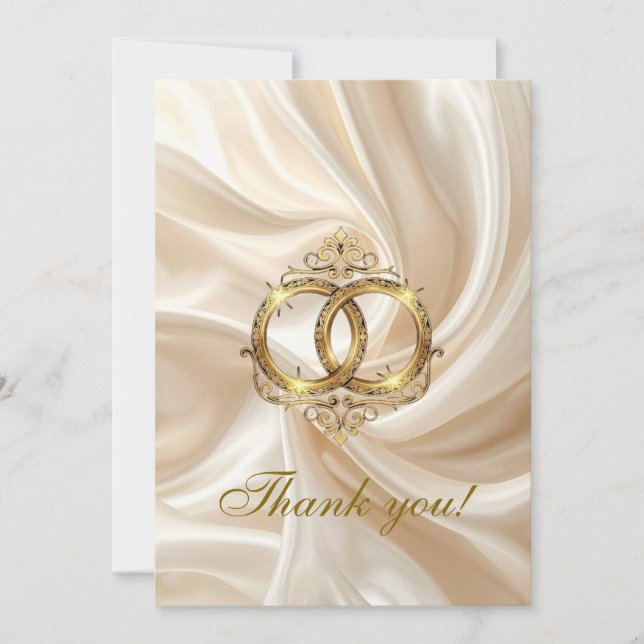 Cartão de Agradecimento de Casamento Moderno (Frente)