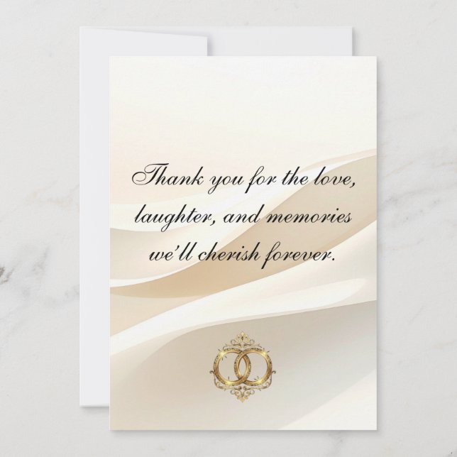 Cartão de Agradecimento de Casamento Moderno (Verso)