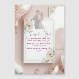 Cartão de Agradecimento de Casamento Moderno Blush