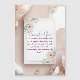 Cartão de Agradecimento de Casamento Moderno Blush
