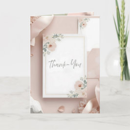 Cartão de Agradecimento de Casamento Moderno Blush