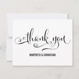 Cartão de Agradecimento de Casamento Moderno com L