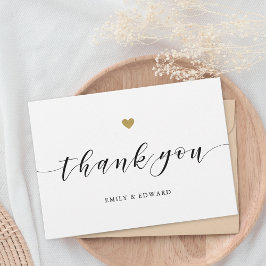 Cartão de Agradecimento de Casamento Moderno Coraç
