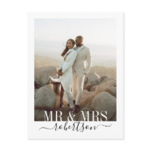 Cartão de agradecimento de casamento moderno elega