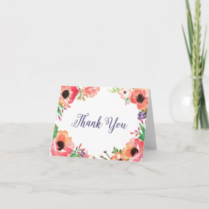 cartão de agradecimento de casamento MODERNO FLORA
