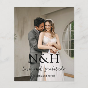 Cartão de Agradecimento de Casamento Moderno Natas