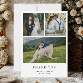 Cartão de Agradecimento de Casamento Moderno Simpl