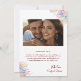 Cartão de Agradecimento de Casamento Moderno Verme