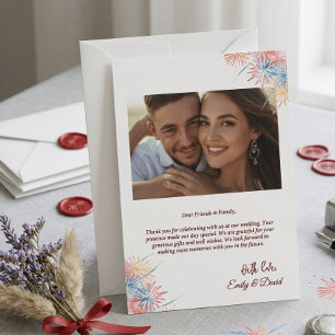 Cartão de Agradecimento de Casamento Moderno Verme