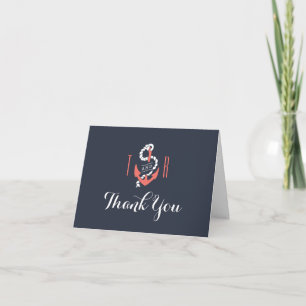 Cartão de Agradecimento de Casamento Náutico Chic