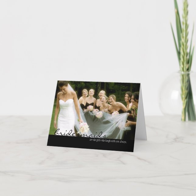 Cartão de Agradecimento de Casamento para Damas de (Frente)
