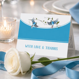 Cartão de Agradecimento de Casamento Pássaro Azul